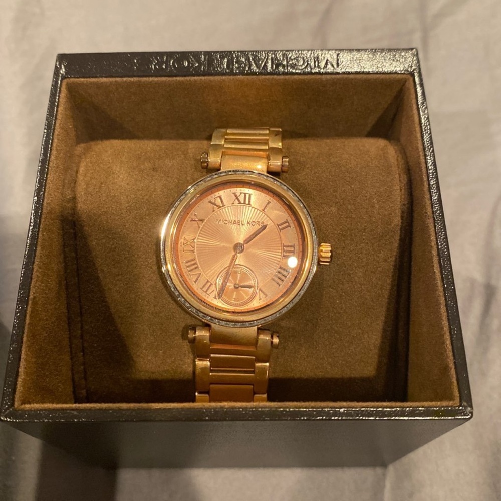 Rose gold and pink Michael kors watch